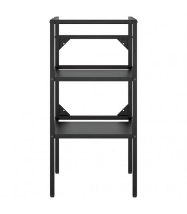 vidaXL Bathroom Washbasin Frame with Built-in Basin Black Iron
