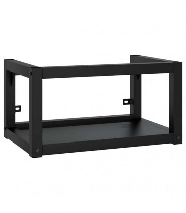 vidaXL Bathroom Washbasin Frame with Built-in Basin Black Iron