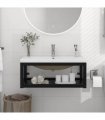 vidaXL Bathroom Washbasin Frame with Built-in Basin Black Iron
