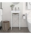 vidaXL Bathroom Washbasin Frame with Built-in Basin White Iron