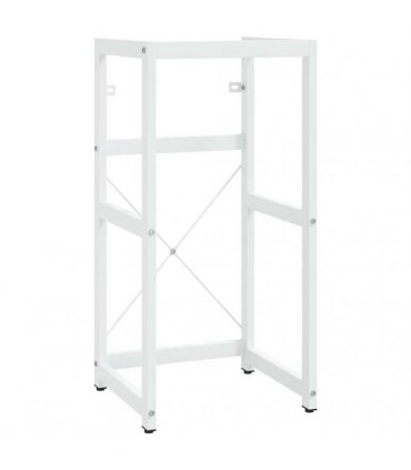 vidaXL Bathroom Washbasin Frame with Built-in Basin White Iron