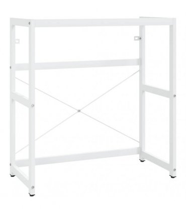 vidaXL Bathroom Washbasin Frame with Built-in Basin White Iron
