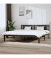 vidaXL Bed Frame without Mattress Grey 200x200 cm Solid Wood Pine