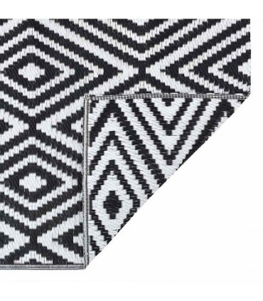 vidaXL Outdoor Carpet ARAKIL White and Black 190x290 cm PP