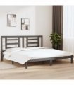 vidaXL Bed Frame without Mattress Grey 200x200 cm Solid Wood Pine