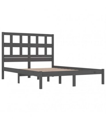 vidaXL Bed Frame without Mattress Grey 200x200 cm Solid Wood Pine