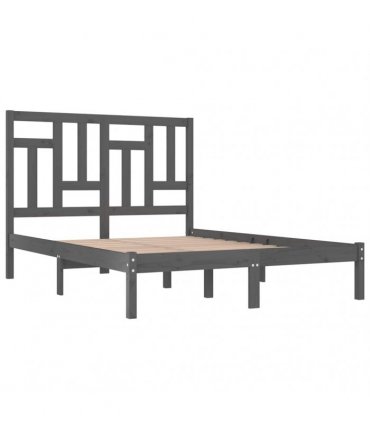 vidaXL Bed Frame without Mattress Grey 200x200 cm Solid Wood Pine