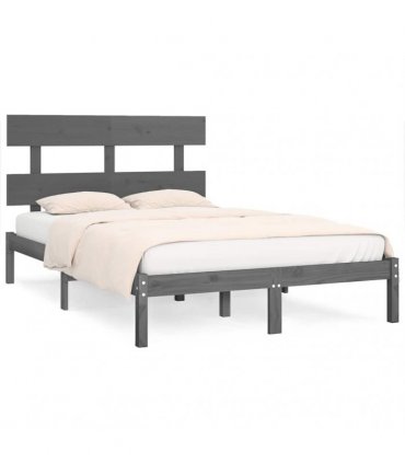 vidaXL Bed Frame without Mattress Grey 200x200 cm Solid Wood