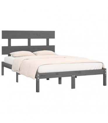 vidaXL Bed Frame without Mattress Grey 200x200 cm Solid Wood