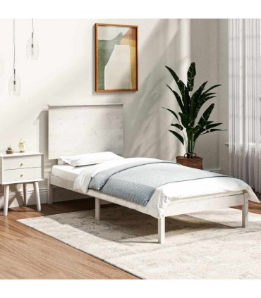 vidaXL Bed Frame without Mattress White 100x200 cm Solid Wood Pine