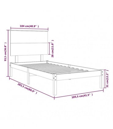 vidaXL Bed Frame without Mattress White 100x200 cm Solid Wood Pine