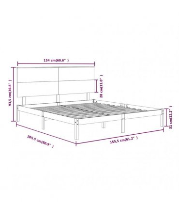 vidaXL Bed Frame without Mattress 150x200 cm Solid Wood
