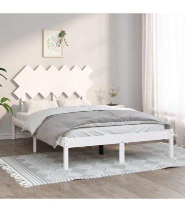 vidaXL Bed Frame without Mattress White 135x190 cm Solid Wood