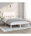vidaXL Bed Frame without Mattress White 135x190 cm Solid Wood