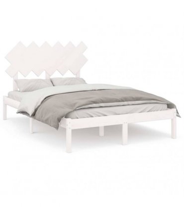 vidaXL Bed Frame without Mattress White 135x190 cm Solid Wood