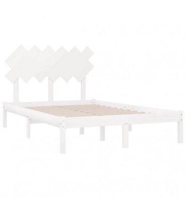 vidaXL Bed Frame without Mattress White 135x190 cm Solid Wood
