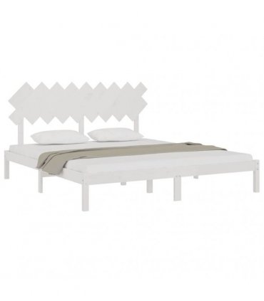 vidaXL Bed Frame without Mattress White 180x200 cm Solid Wood