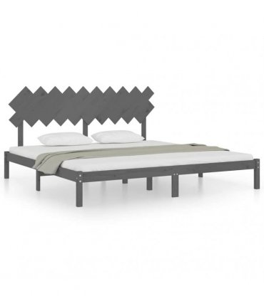 vidaXL Bed Frame without Mattress Grey 200x200 cm Solid Wood