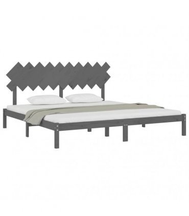 vidaXL Bed Frame without Mattress Grey 200x200 cm Solid Wood