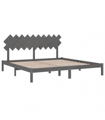 vidaXL Bed Frame without Mattress Grey 200x200 cm Solid Wood
