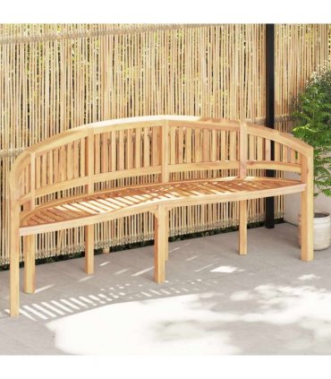 vidaXL Banana Bench 200 cm Solid Teak Wood