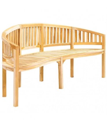 vidaXL Banana Bench 200 cm Solid Teak Wood