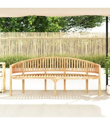vidaXL Banana Bench 200 cm Solid Teak Wood