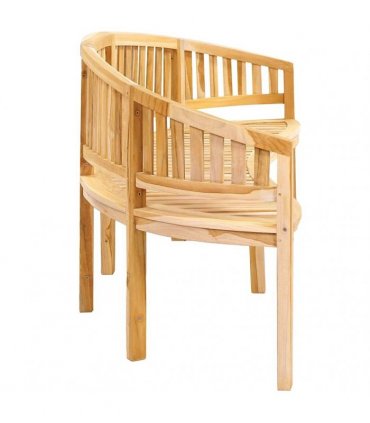 vidaXL Banana Bench 200 cm Solid Teak Wood