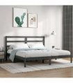 vidaXL Bed Frame without Mattress Grey 200x200 cm Solid Wood Pine