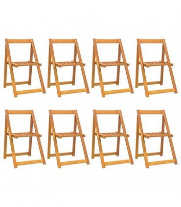 vidaXL Folding Chairs 8 pcs Solid Wood Acacia