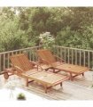 vidaXL 2 Piece Sunlounger Set with Table Solid Wood Acacia