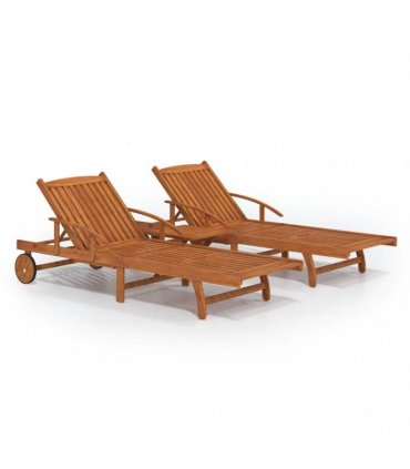 vidaXL 2 Piece Sunlounger Set with Table Solid Wood Acacia