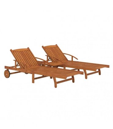 vidaXL 2 Piece Sunlounger Set with Table Solid Wood Acacia