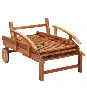 vidaXL 2 Piece Sunlounger Set with Table Solid Wood Acacia