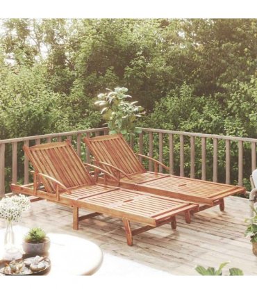 vidaXL Sun Loungers 2 pcs Solid Wood Acacia