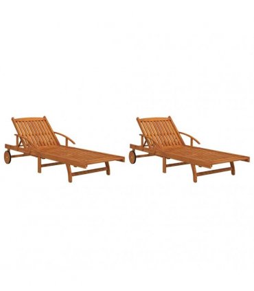 vidaXL Sun Loungers 2 pcs Solid Wood Acacia