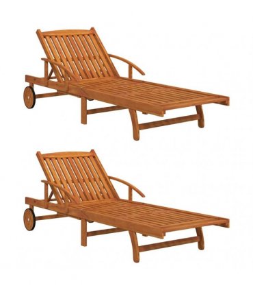 vidaXL Sun Loungers 2 pcs Solid Wood Acacia