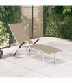 vidaXL Sun Lounger Textilene and Aluminium Cream