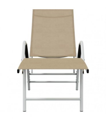 vidaXL Sun Lounger Textilene and Aluminium Cream
