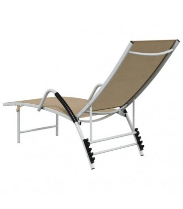 vidaXL Sun Lounger Textilene and Aluminium Cream