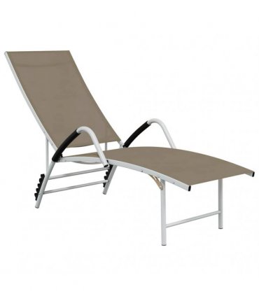 vidaXL Sun Lounger Textilene and Aluminium Taupe