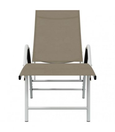 vidaXL Sun Lounger Textilene and Aluminium Taupe