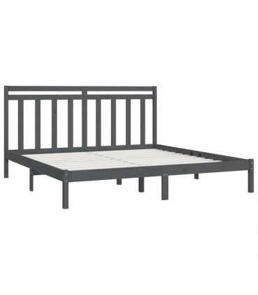 vidaXL Bed Frame without Mattress Grey 200x200 cm Solid Wood