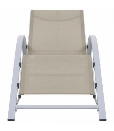 vidaXL Sunlounger Textilene and Aluminium Cream