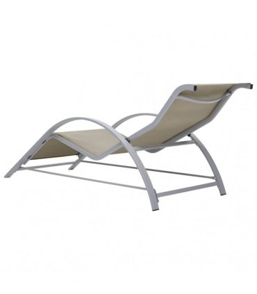 vidaXL Sunlounger Textilene and Aluminium Cream
