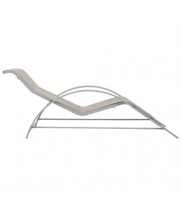 vidaXL Sunlounger Textilene and Aluminium Cream