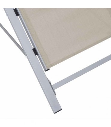 vidaXL Sunlounger Textilene and Aluminium Cream