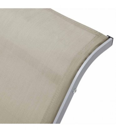 vidaXL Sunlounger Textilene and Aluminium Cream