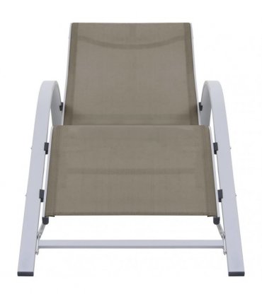 vidaXL Sunlounger Textilene and Aluminium Taupe