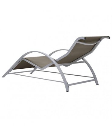 vidaXL Sunlounger Textilene and Aluminium Taupe